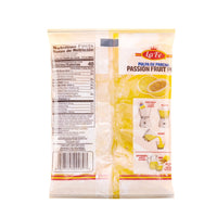 LA FE PULP PARCHA passion fruit pulp packaging, nutritious and refreshing Latin drink for authentic flavors.