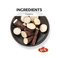 La Fe Yuca cassava pieces in a black bowl, perfect for authentic Latin cooking and fresh Latin food.