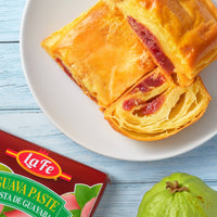 La Fe Guava Paste used in a flaky pastry, showcasing authentic tropical flavors perfect for Latin American recipes.