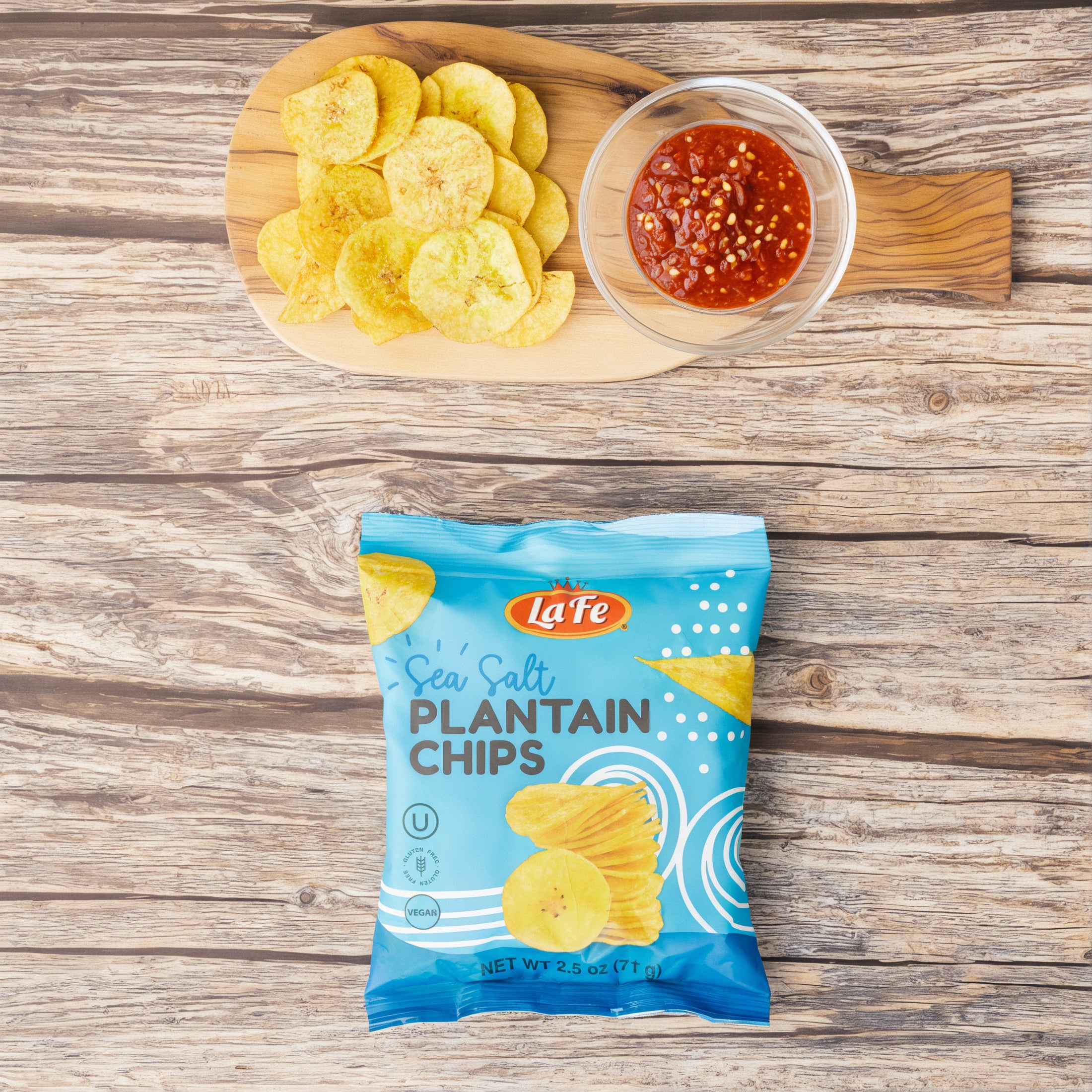 LA FE CHIPS PLANTAIN SALTED 24/2.5 OZ