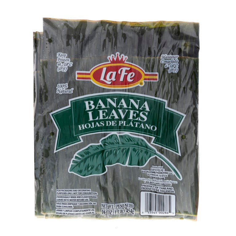 La Fe Banana Leaves 20/1 lbs - Authentic Latin food for rich tropical flavors in cooking. Quality ingredients for gourmet meals.