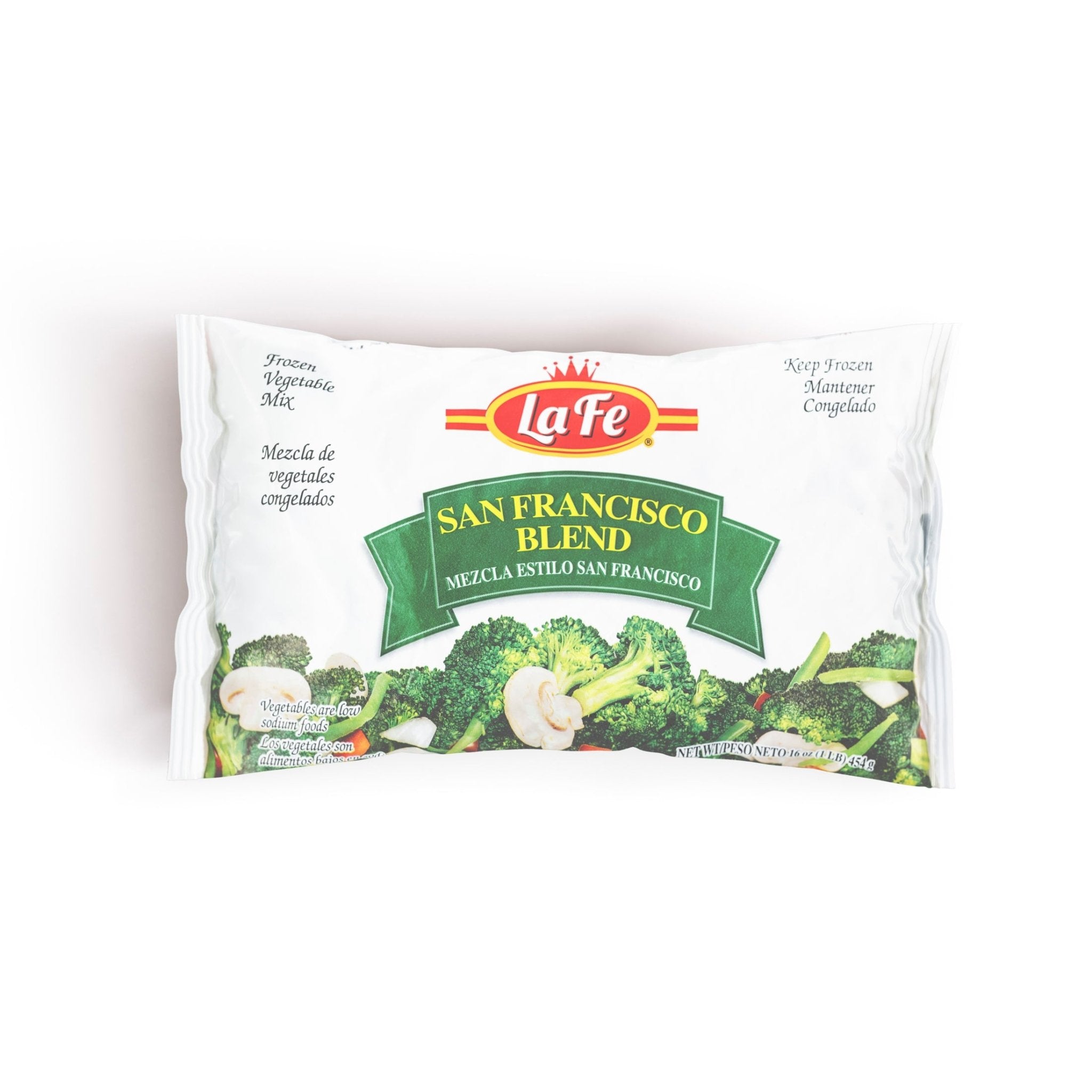 La Fe San Francisco Blend frozen vegetables, a perfect mix of quality Latin flavors for authentic culinary experiences.
