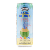 Grace Coconut Water 310ml can, refreshing hydration and electrolytes, authentic Latin food product from USA.