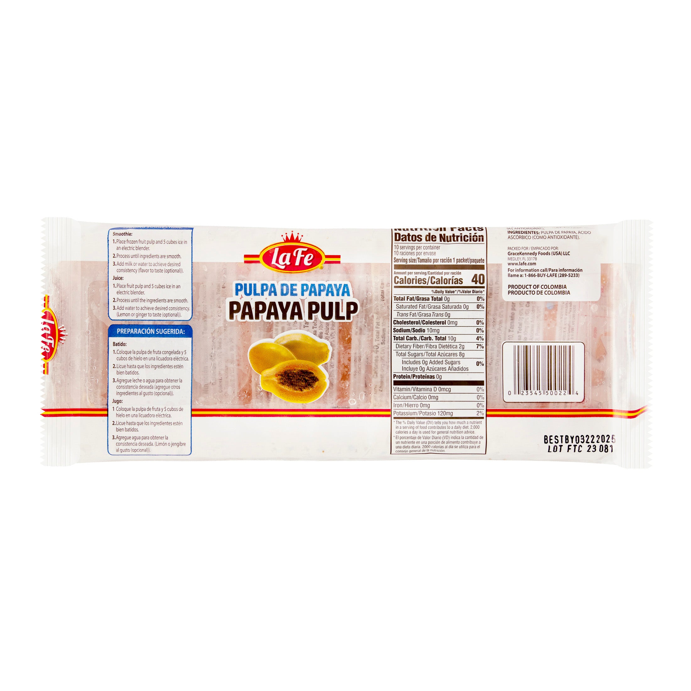 LA FE PULP PAPAYA-COJINES 5/10-3.5 OZ
