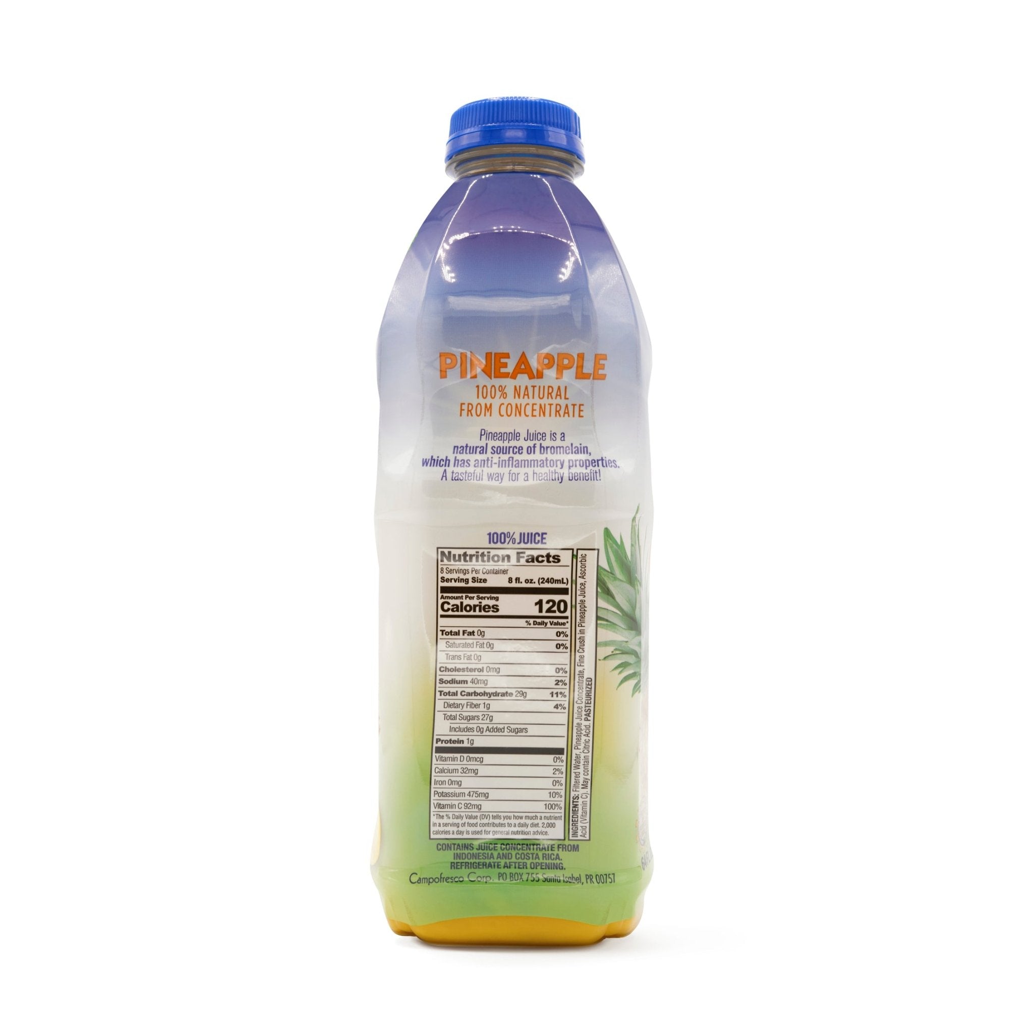Lotus Pineapple juice bottle, 100% natural from concentrate, perfect for tropical flavors and healthy living.