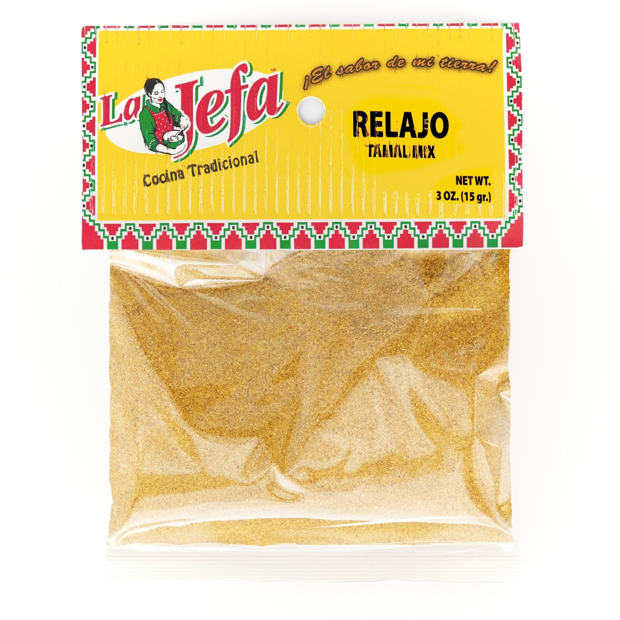 LA JEFA RELAJO Tamala Mix, 3 oz pack of authentic Latin flavors for delicious Mexican cuisine.