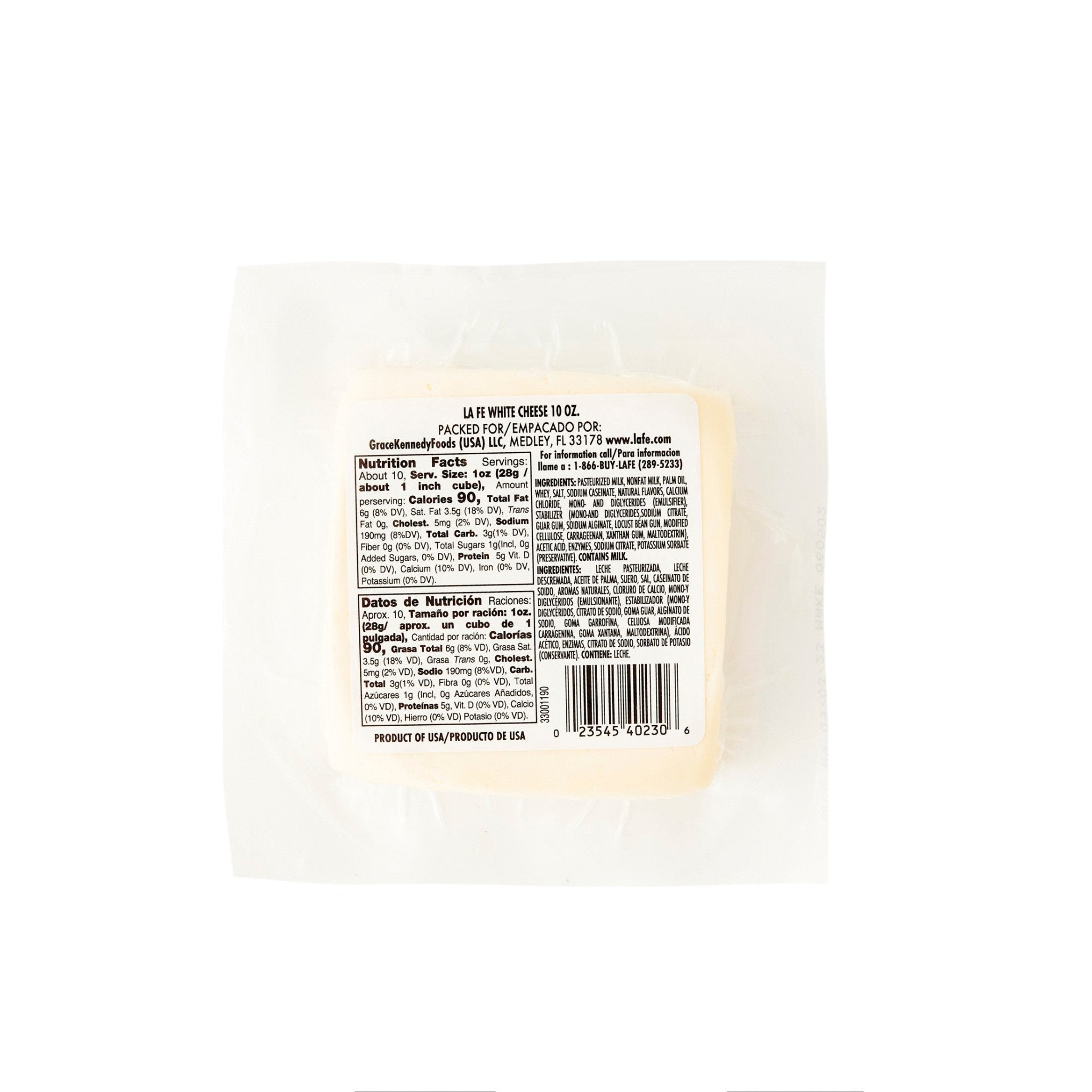 LAFE QUESO BLANCO 10oz packaging, a creamy cheese perfect for enhancing Latin dishes with authentic flavors.
