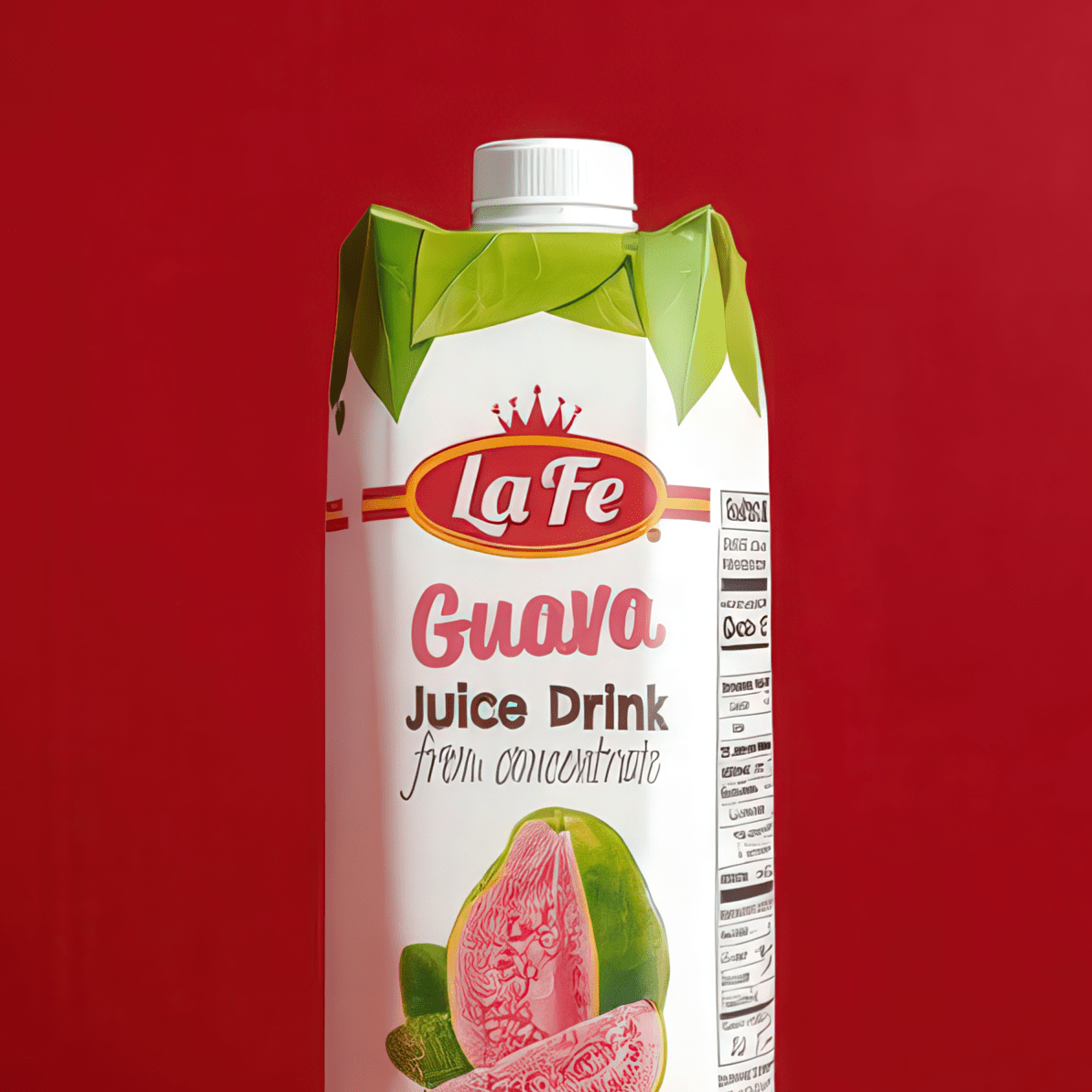 La Fe Guava Juice Drink in a carton, showcasing authentic tropical flavors for quality Latin foods.