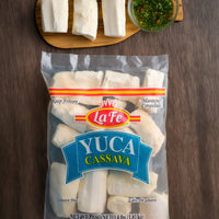 La Fe Yuca Cassava pack with fresh yuca pieces, perfect for Latin cooking and authentic tropical flavors.