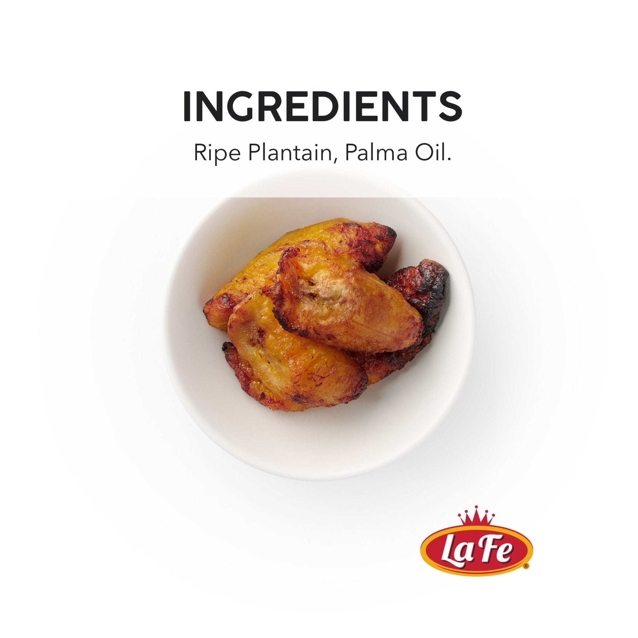LA FE Platanos Maduro dish featuring ripe plantain and palma oil, showcasing authentic tropical flavors in Latin food.