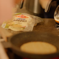 Pack of LAFE Cheese Arepas on a countertop, showcasing authentic Latin food for delicious meals.