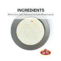 Lafe Arepas Blanca ingredients: white corn, salt, potassium sorbate, gluten-free and all-natural Latin food.
