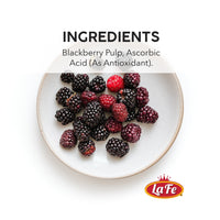 Fresh blackberries and ingredients for La Fe Pulp Mora, a nutritious and delicious Latin food item.