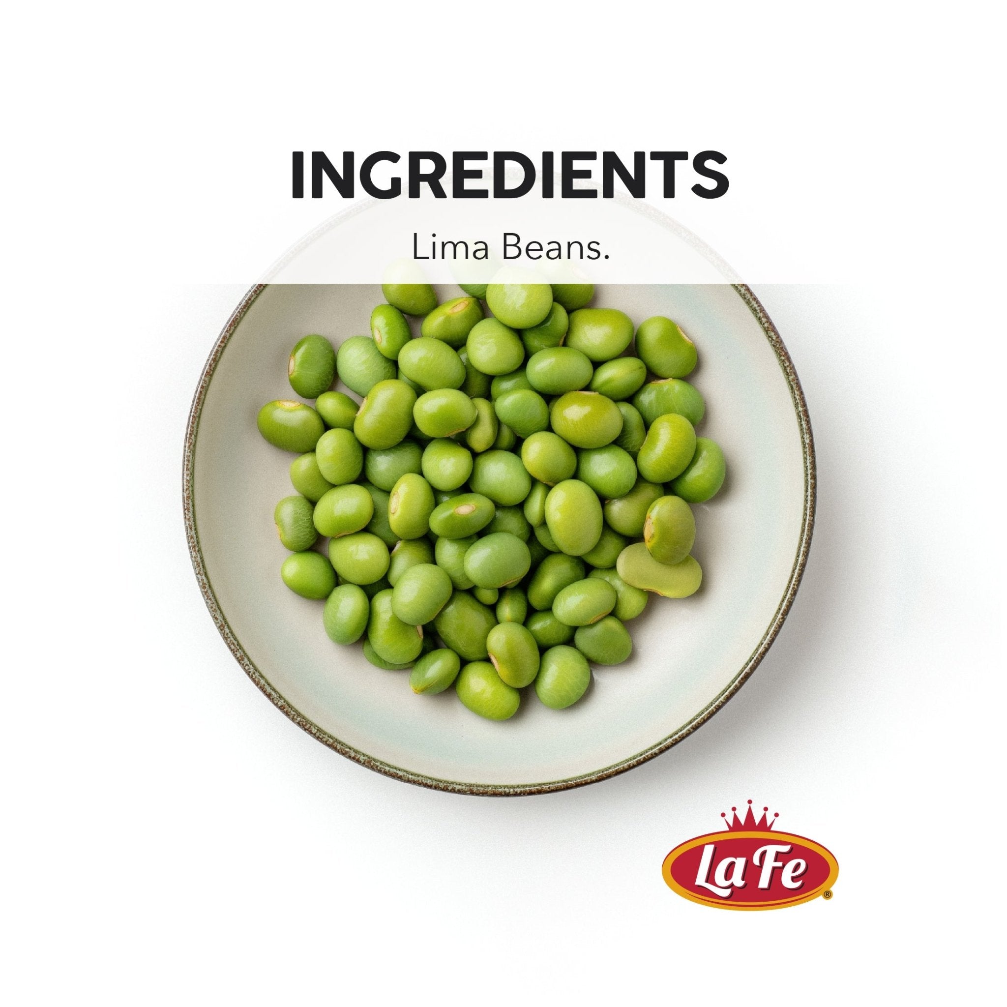 La Fe Baby Lima Beans, fresh green ingredients for authentic Latin food, ideal for soups and side dishes.