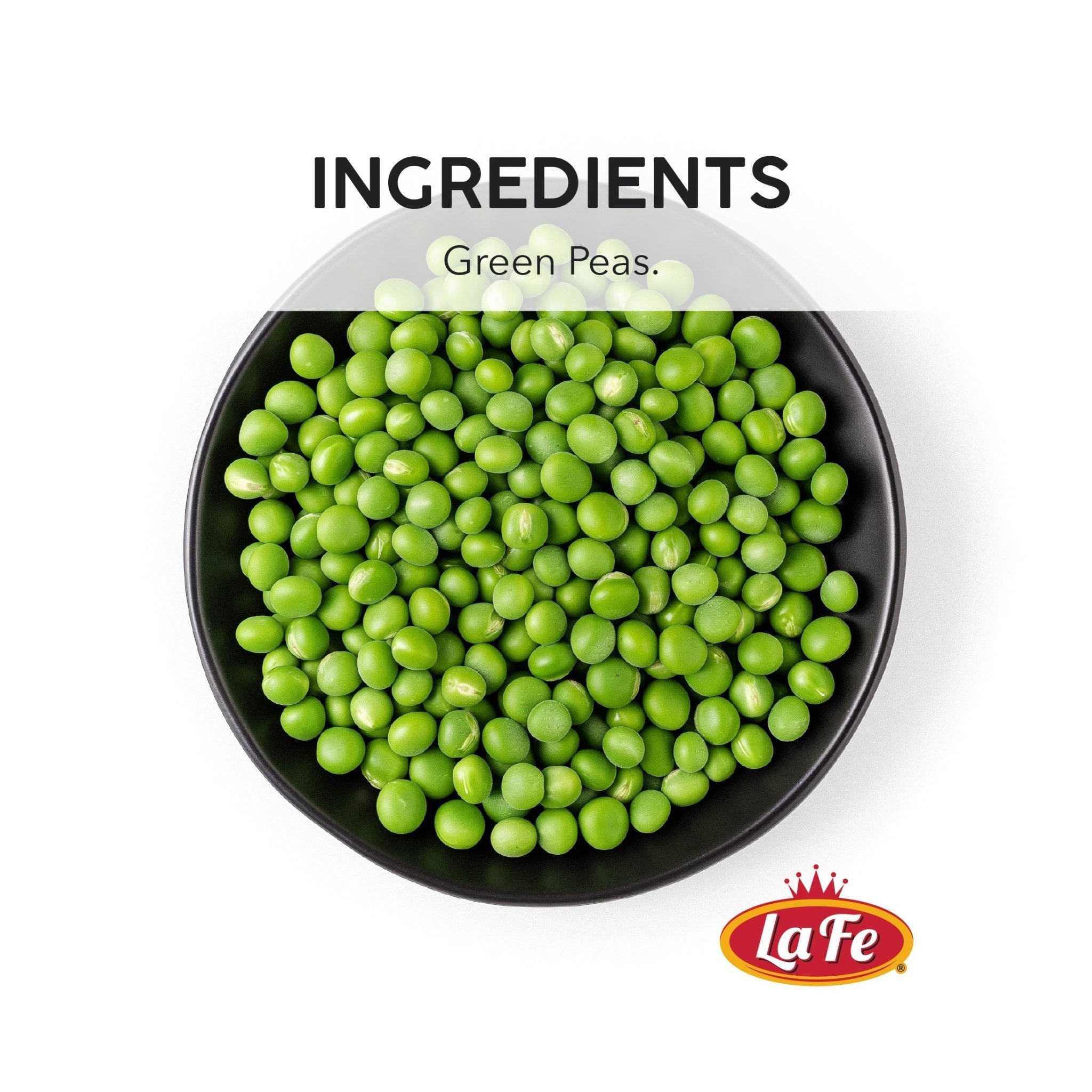 Fresh La Fe green peas in a bowl, perfect for authentic Latin food and quality Latin foods from the market.