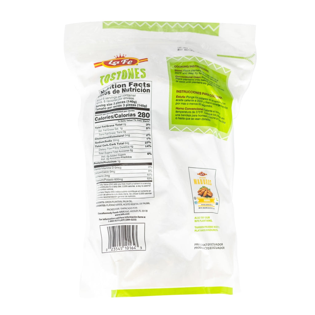 LA FE Family Pack Tostones, 8/2.5 lb, authentic Latin food, perfect for family meals, quality Latin grocery product.