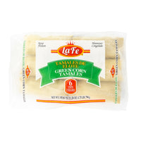 LAFE TAMAL DE-ELOTE pack featuring 6 frozen green corn tamales, a quality latin food product for delicious meals.