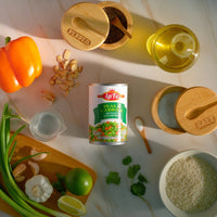 LAFE Veg Can Peas & Carrots among fresh ingredients for authentic Latin cooking, perfect for nutritious Latin meals.