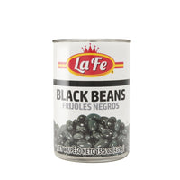 La Fe Black Beans can 15.5 oz, rich in protein and fiber, perfect for delicious Latin recipes and meals.