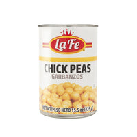 La Fe Chick Peas in a 15.5 oz can, perfect for authentic Latin food and nutritious meals.