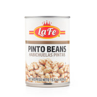 La Fe Pinto Beans can, 15.5 oz, high-quality protein-rich food, perfect for authentic Latin recipes.