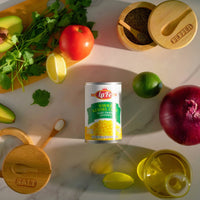 LAFE VEG CAN KERNEL-CORN with fresh ingredients like tomatoes, avocado, and spices for authentic Latin meals.