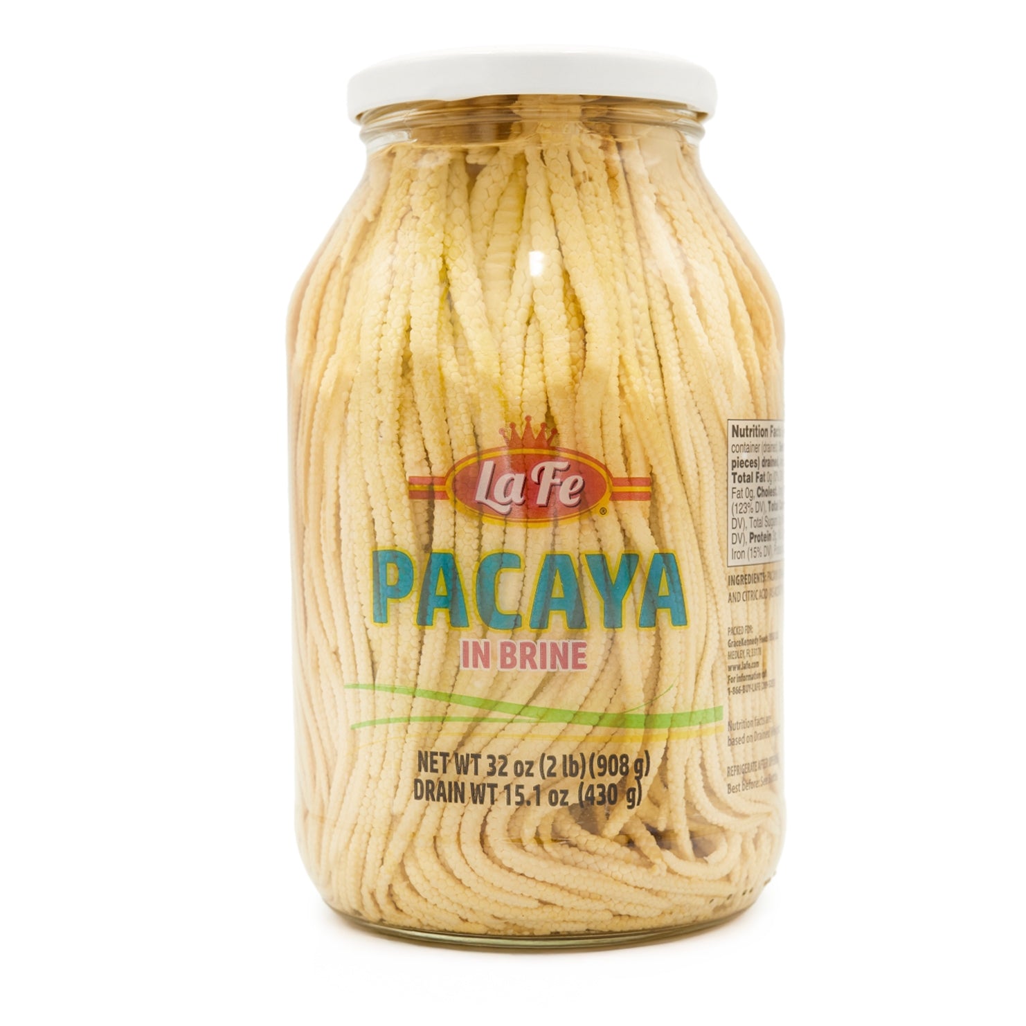 La Fe Conserva Pacaya in brine, a quality Latin food staple, perfect for authentic Latin American recipes.