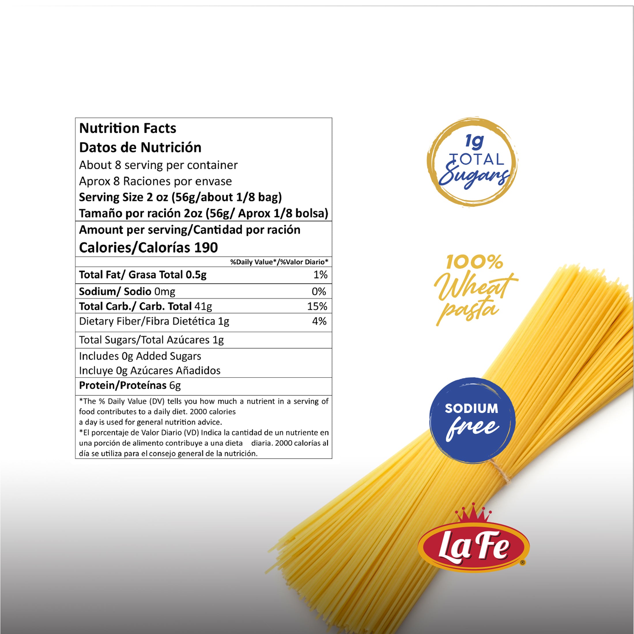 LA FE PASTA SPAGHETTI 20/16 OZ