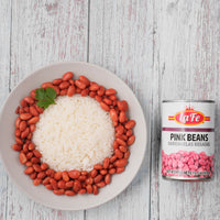 La Fe Pink Beans with rice, a quality Latin food product perfect for authentic Latin meals.