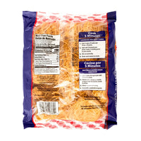 LA FE angel hair pasta packaging, high-quality ingredients for authentic Latin flavors, ideal for quick meals.
