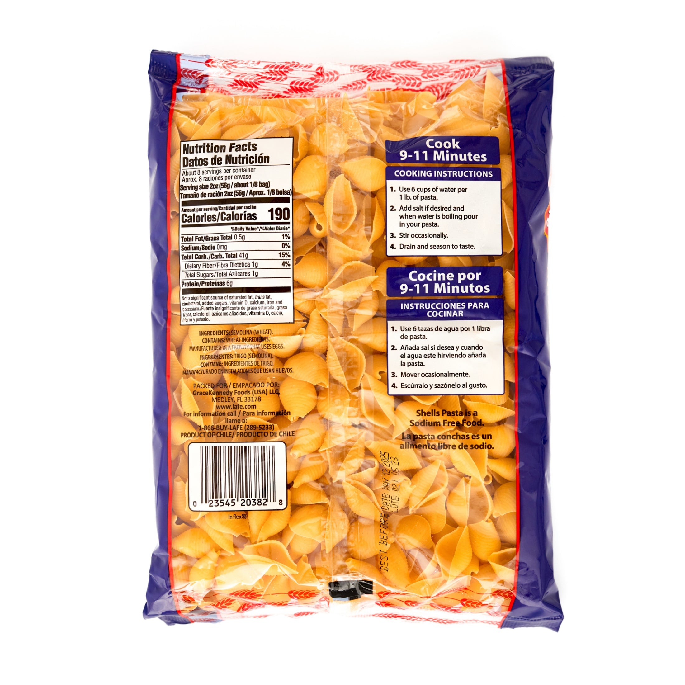 LA FE PASTA SEASHELLS 20/16 OZ