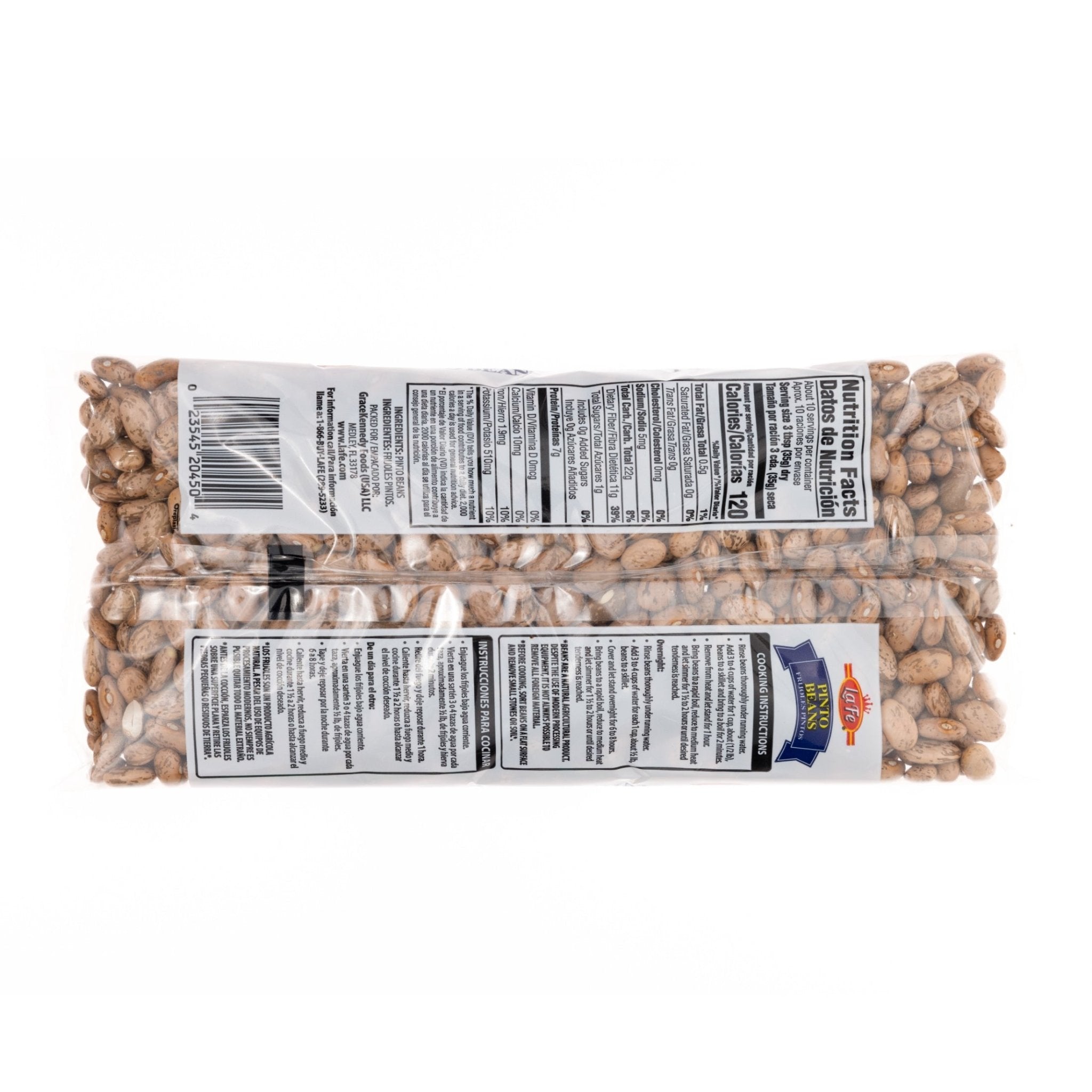 La Fe Dry Pinto Beans package, perfect for authentic Latin food, rich in protein and fiber, ideal for balanced meals.