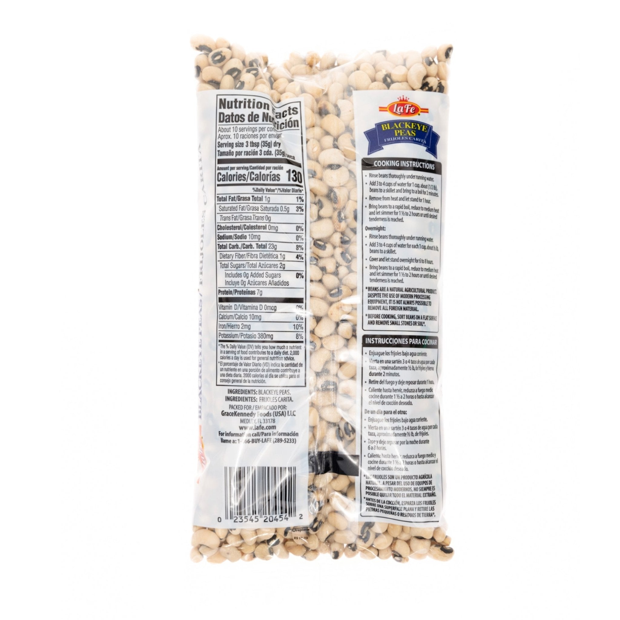 LA FE Dry Blackeye Peas, nutritious Latin food, high in fiber and protein, perfect for hearty meals, Latin grocery staple.