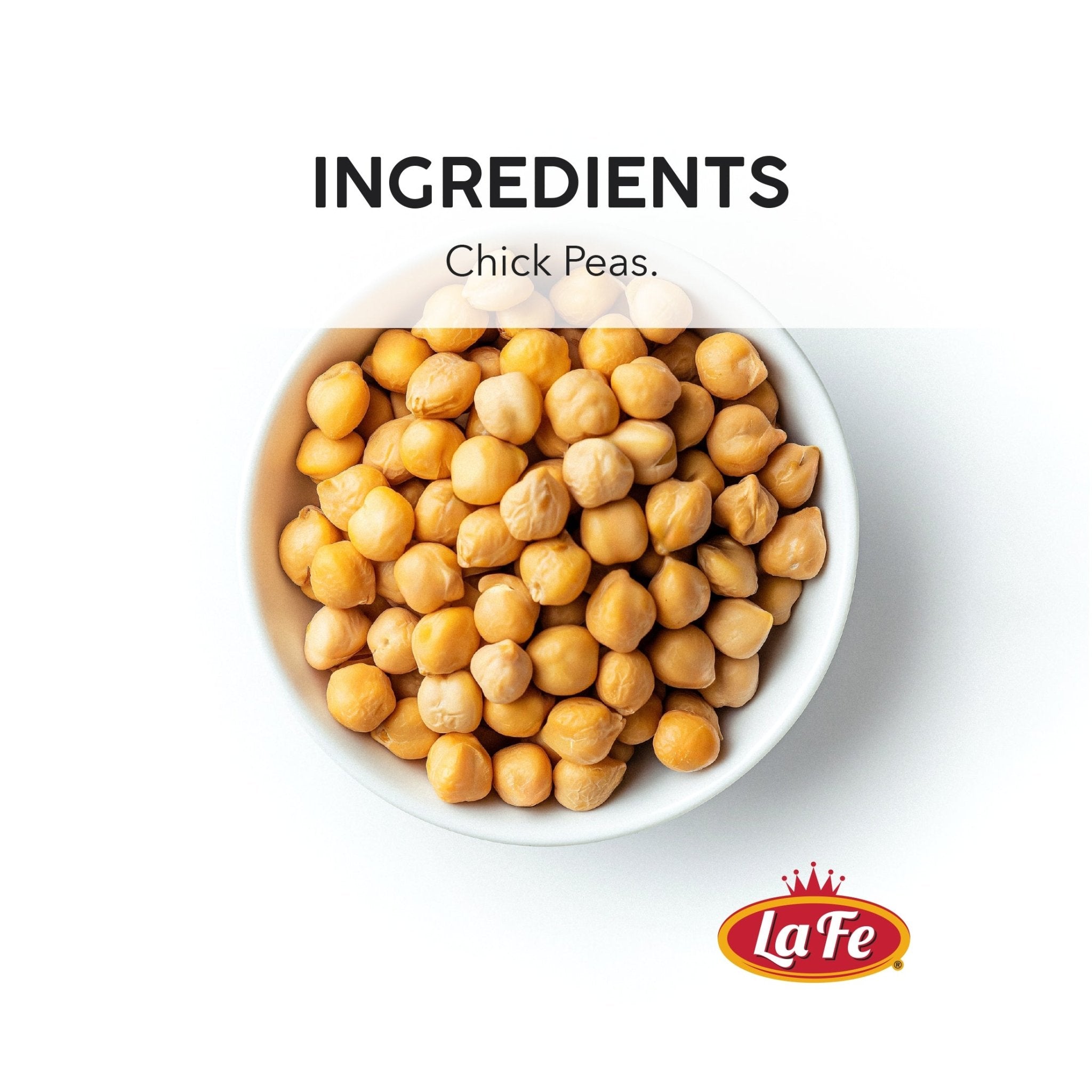 Bowl of La Fe dry chickpeas, a nutritious ingredient for healthy Latin meals.