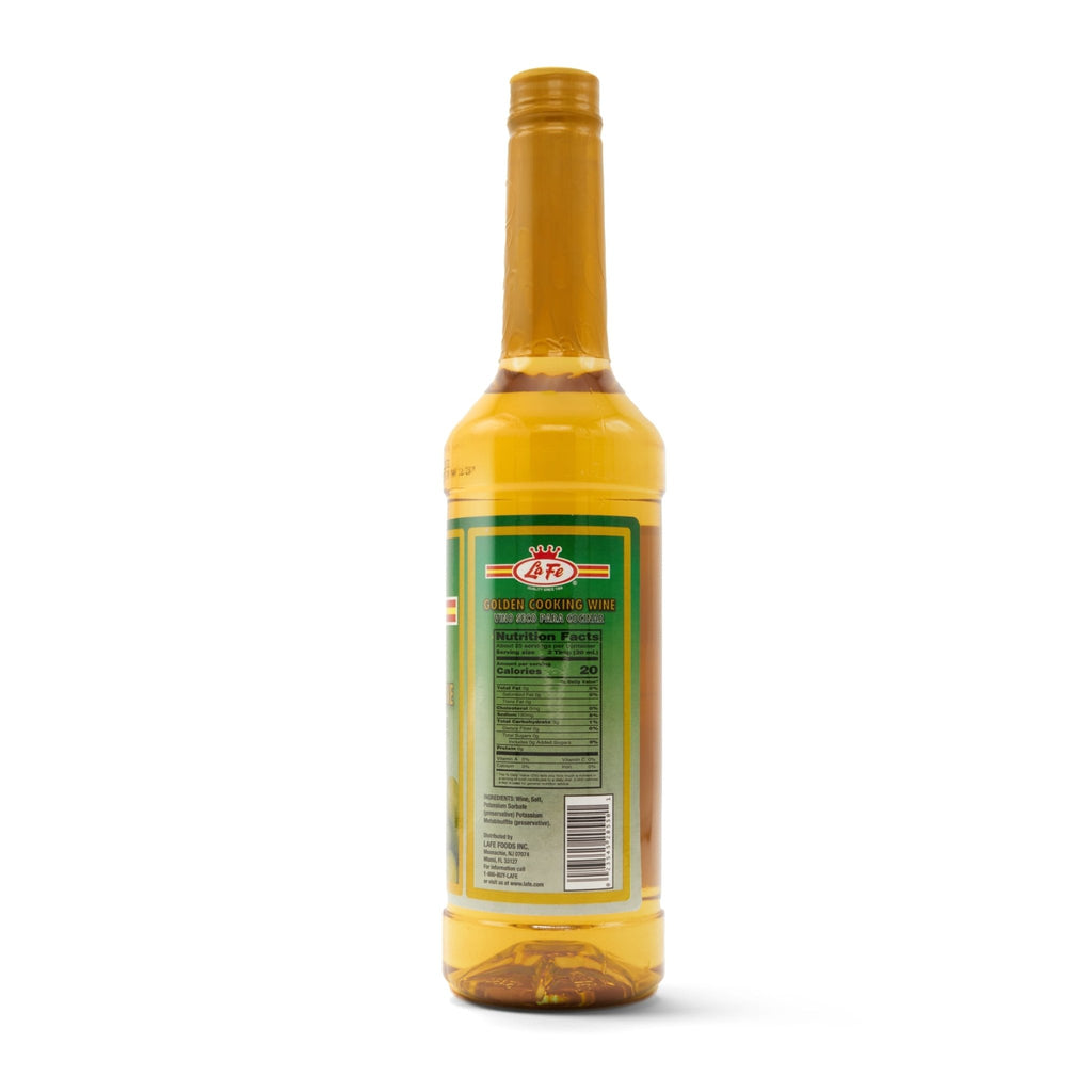 LA FE GOLDEN COOKING WINE bottle showcasing rich flavors for authentic Latin dishes and quality cooking.
