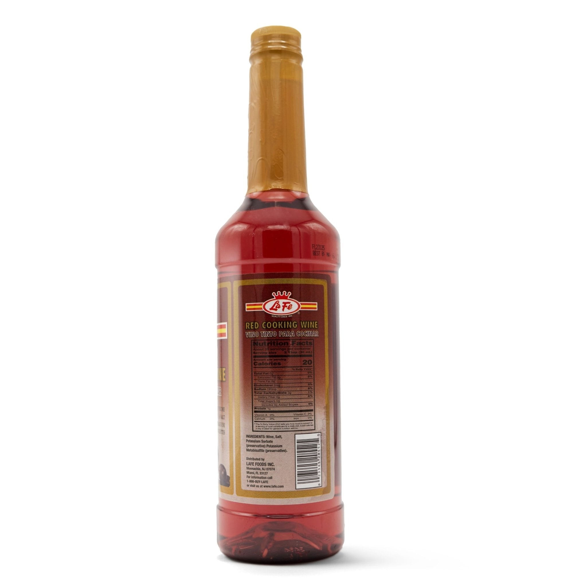 LA FE red cooking wine bottle, essential for enhancing flavors in authentic Latin dishes and recipes.
