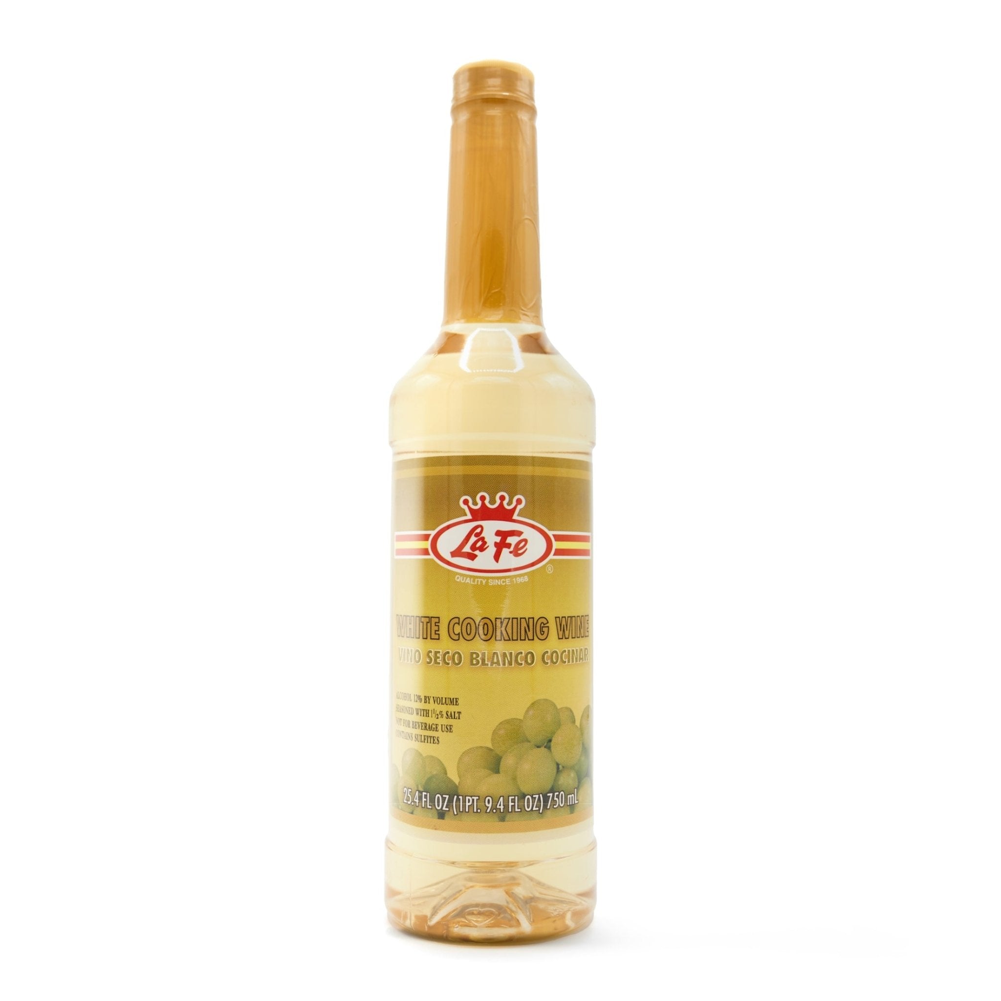 LA FE White Cooking Wine for adding rich flavor to Latin dishes, 25.4 fl oz, perfect for authentic Latin cooking.