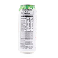 Nutrition facts label for LA FE DRINK Coconut Water, 500mL, showcasing low calories and natural ingredients.