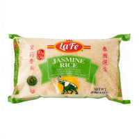 La Fe Jasmine Rice 5x10 lbs, quality Latin food for a balanced diet, perfect for authentic Latin meals.