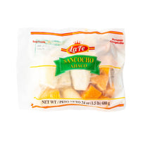 La Fe Sancocho Ajíaco frozen soup mix, perfect for authentic Latin meals with rich tropical flavors.