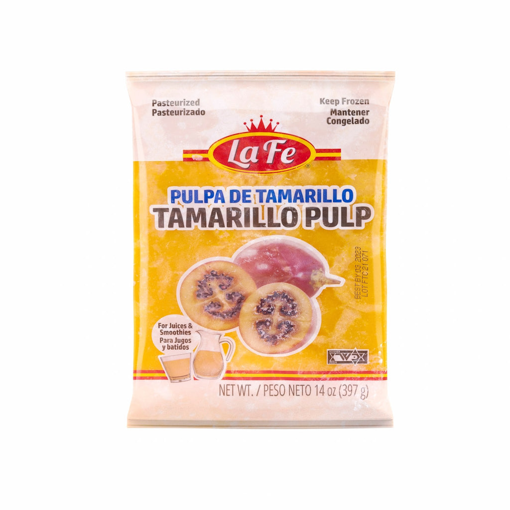 La Fe Tamarillo Pulp 14 oz, authentic Latin food for tropical flavors in Latin grocery and frozen foods.