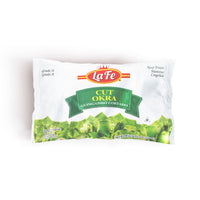 La Fe Veg Cut Okra packaging, a nutritious addition for delicious Latin food recipes, perfect for quality meals.