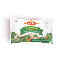 La Fe California Blend frozen vegetables, quality Latin food for authentic meals, 16 oz pack, vibrant flavors of California.