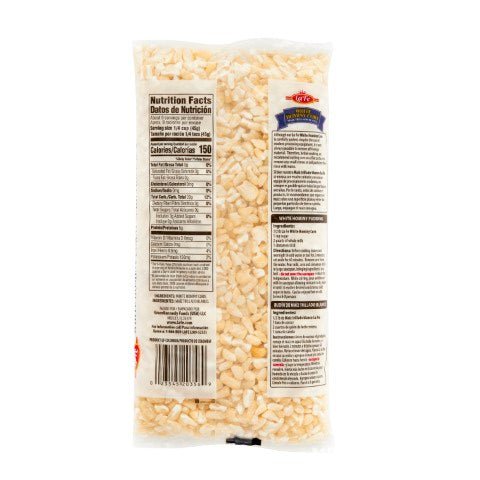 LA FE MAIZ TRILLADO BLANCO package, ideal for tamales and empanadas, authentic Latin food with delicious tropical flavors.