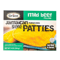 Grace Mild Beef Jamaican Style Patties, frozen meal, quality Latin food, authentic flavors, easy to prepare, buy Latin food online.