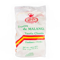 La Fe Malanga Yautía Chunks, 20 oz bag of frozen, nutritious, quality Latin food for authentic tropical flavors.
