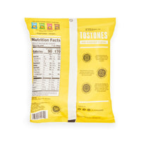 La Fe Tostones Sweet plantain snacks packaging showcasing nutrition facts and ingredients for authentic Latin flavor.