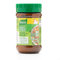 KNORR Granulated Chicken 3.5oz, authentic chicken bouillon for Latin cuisine, enhancing flavors in soups and sauces.