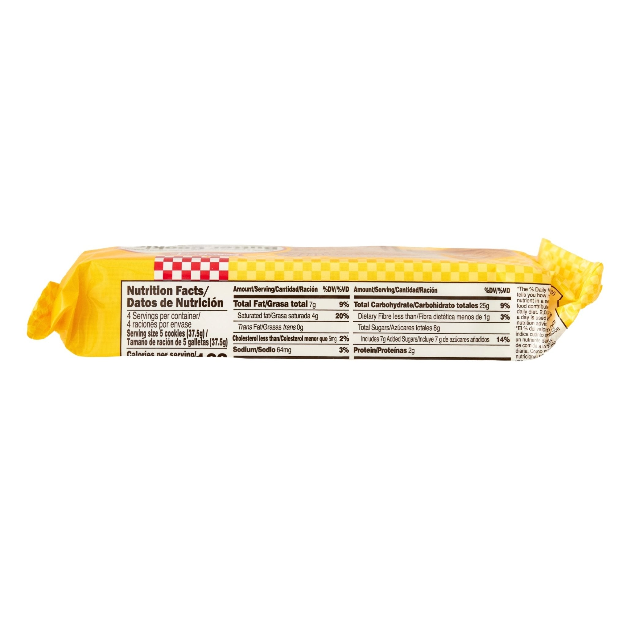 Nutrition facts for BUTTERKIST BUTTER COOKIES pack, highlighting quality Latin food ingredients for authentic taste.