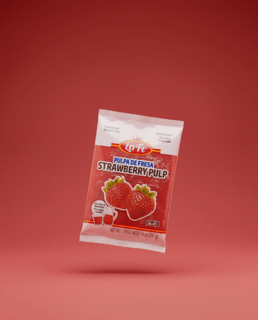 LA FE PULP STRAWBERRY 12/14 OZ - La Fe Foods
